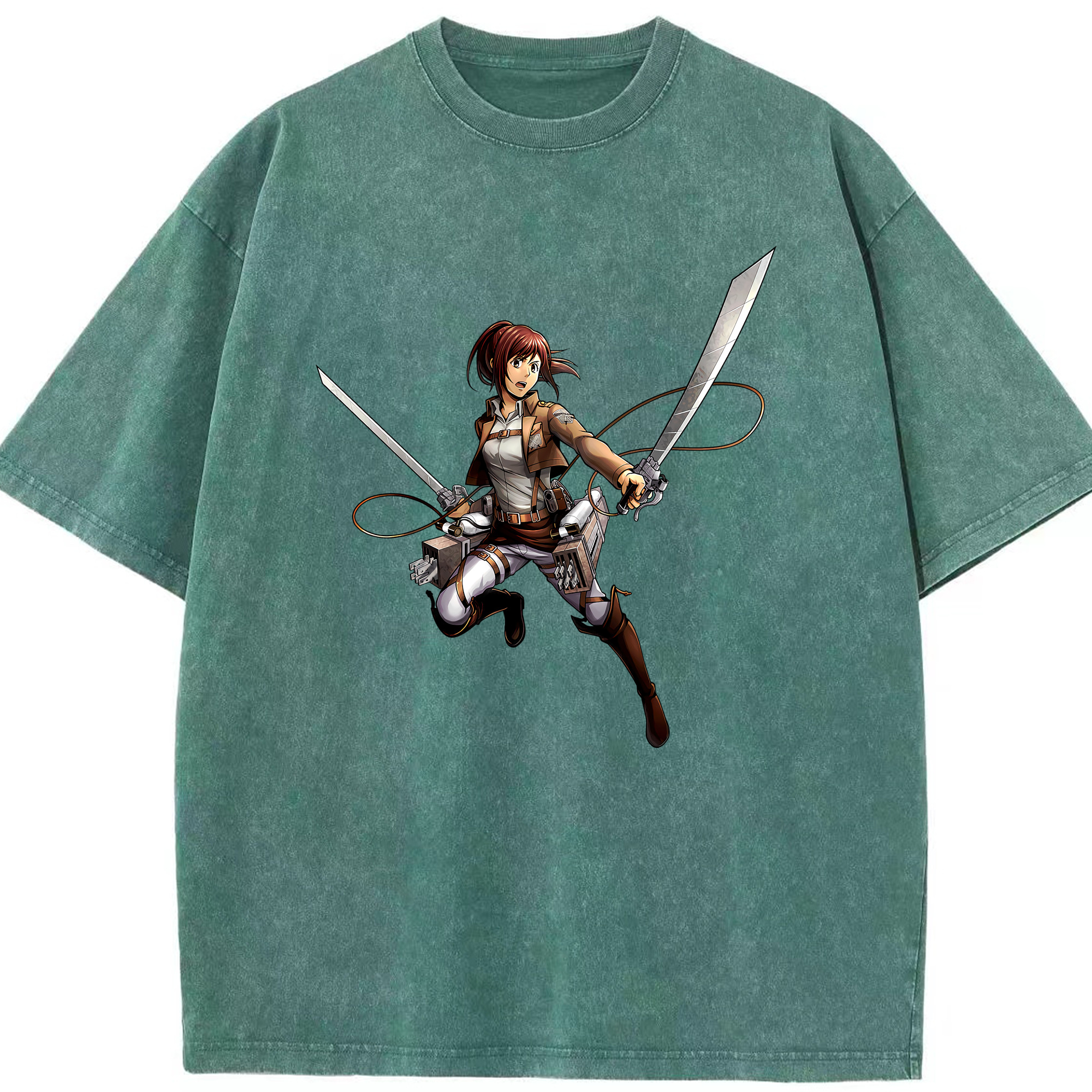 （画像用） 進撃の巨人 サシャ·ブラウス Attack on Titan Sasha Blaus 綿100% ヴィンテージ風 半袖Tシャツ（フロントプリント）